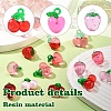 16Pcs 10 Colors Transparent Resin & Acrylic 3D Fruit Pendants FIND-YW0006-04-3
