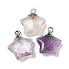 Natural Amethyst Pendants G-P540-01P-10-1