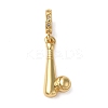 Rack Plating Brass Micro Pave Clear Cubic Zirconia European Dangle Charms KK-P279-16G-1