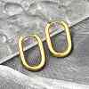 PVD Vacuum Plating 202 Stainless Steel Huggie Oval Hoop Earrings EJEW-H003-07G-07-3