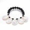 Spiral Shell Stretch Charm Bracelets BJEW-JB04114-1