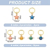 24Pcs Alloy Enamel & Iron Braiding Hair Pendants Decoration Clips PALLOY-AB00050-2