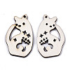 Unfinished Natural Poplar Wood Pendants WOOD-N006-68-2
