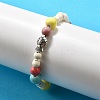 Porcelain Beads & Synthetic Howlite Beads Stretch Bracelets for Women LS-BJEW-D307-02C-1