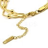 304 Stainless Steel Satellite Chains Triple Layer Multi-strand Bracelet for Women LS-BJEW-M040-01G-3