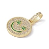 Brass Micro Pave Cubic Zirconia Pendants ZIRC-NH0001-01G-03-2