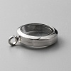 304 Stainless Steel Locket Pendants STAS-WH0027-44P-2