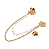 304 Stainless Steel Pave Clear Cubic Zirconia & ABS Pearl Flower Hanging Chain Brooch JEWB-S021-05G-3