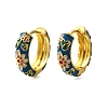 Flower Brass Enamel Hoop Earrings EJEW-R018-06G-4