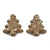 Christmas Tree Polymer Clay Rhinestone Beads CLAY-NH0001-14B-1