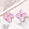 304 Stainless Steel Enamel Stud Earrings SA-CBA46AF-07G-1