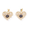 Brass Micro Pave Cubic Zirconia Pendants ZIRC-A019-04G-2