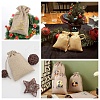 Polyester Imitation Burlap Packing Pouches Drawstring Bags ABAG-BBC0001-02A-04-7