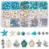 DIY Ocean Theme Synthetic Turquoise & Alloy Jewelry Making Findings Beads Kits DIY-SC0027-40-1
