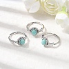 Natural Amazonite Finger Rings RJEW-A084-03P-06-1