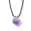 Natural Amethyst Raw Rough Nuggets Pendant Necklaces FS-WGF5E50-01-4