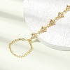 Brass Micro Pave Cubic Zirconia Mittens Bracelets BJEW-C156-01G-06-2