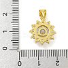 Flower Rack Plating Brass Micro Pave Cubic Zirconia Pendants KK-G513-92G-02-3