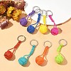 16Pcs 8 Colors Polyester & Spandex Cord Braided Ball Keychain for Jewelry Making DIY Crafts KEYC-CJ0001-05-5