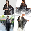 Polyester Lace Tassels Gauze Scarf for Women AJEW-WH20077-040B-4