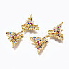 Brass Micro Pave Cubic Zirconia Links Connectors ZIRC-N039-122-NF-3