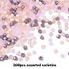 300Pcs 5 Colors Imitation Jade Glass Beads EGLA-YW0001-80C-1