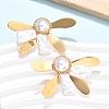 Flower 304 Stainless Steel Stud Earrings EJEW-C142-05G-3