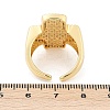 Brass Micro Pave Clear Cubic Zirconia Open Cuff Rings for Women RJEW-R011-03G-01-5