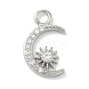 Brass Micro Pave Clear Cubic Zirconia Charms KK-H528-07B-P-1