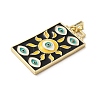 Brass Micro Pave Cubic Zirconia Pendant with Enamel KK-H458-02G-B01-2
