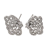 Rack Plating Brass Micro Pave Cubic Zirconia Studs Earrings EJEW-R162-18P-1