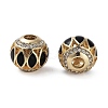 Golden Plated Alloy Enamel European Beads FIND-E046-10G-01-2