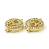 Rack Plating Brass Micro Pave Clear Cubic Zirconia Connector Charms KK-C008-06G-3