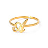 Adjustable 201 Stainless Steel Letter Open Cuff Rings for Women FS-WG61269-01-1