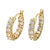 Brass Micro Pave Clear Cubic Zirconia Hoop Earrings EJEW-K083-42G-2