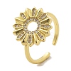Brass Micro Pave Cubic Zirconia Cuff Rings for Women RJEW-P129-06B-G-2