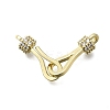 Brass Cubic Zirconia Hook and S-Hook Clasps KK-Q048-05G-1