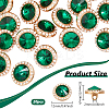 20Pcs 1-Hole Flat Round Zinc Alloy Rhinestones Buttons ALRI-NB0001-20E-2