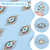 HOBBIESAY 10Pcs Brass Colorful Cubic Zirconia Connector Charms FIND-HY0001-23-5