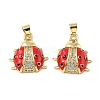 Brass Micro Pave Clear Cubic Zirconia Pendants KK-R229-03G-1