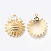 Brass Micro Pave Clear Cubic Zirconia Pendants KK-N232-167-NF-2