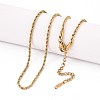 2MM 304 Stainless Steel Rope Chain Necklaces NJEW-N058-10G-1