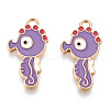 Light Gold Plated Alloy Enamel Pendants ENAM-T009-77A-RS-2