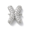 Brass Micro Pave Cubic Zirconia Letter Links KK-I717-04X-P-1