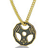 Fitness Barbell Alloy Black Enamel Pendant Necklaces for Men FS-WG955E3-02-2