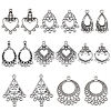 48Pcs 8 Style Tibetan Style Alloy Chandelier Component Links TIBE-SC0009-26-1