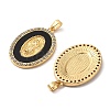 Brass Micro Pave Cubic Zirconia with Acrylic Pendants KK-G533-19G-2