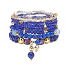 7Pcs 7 Style Natural & Synthetic Mixed Gemstone & Glass Seed Beaded Stretch Bracelets Set BJEW-JB08892-04-1