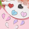 7 Sets 7 Colors Alloy Enamel Split Pendant ENAM-FS0001-71-8