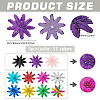33Pcs 11 Colors Flower PVC Glitter Sequins Ornament Accessories DIY-FG0008-26-2